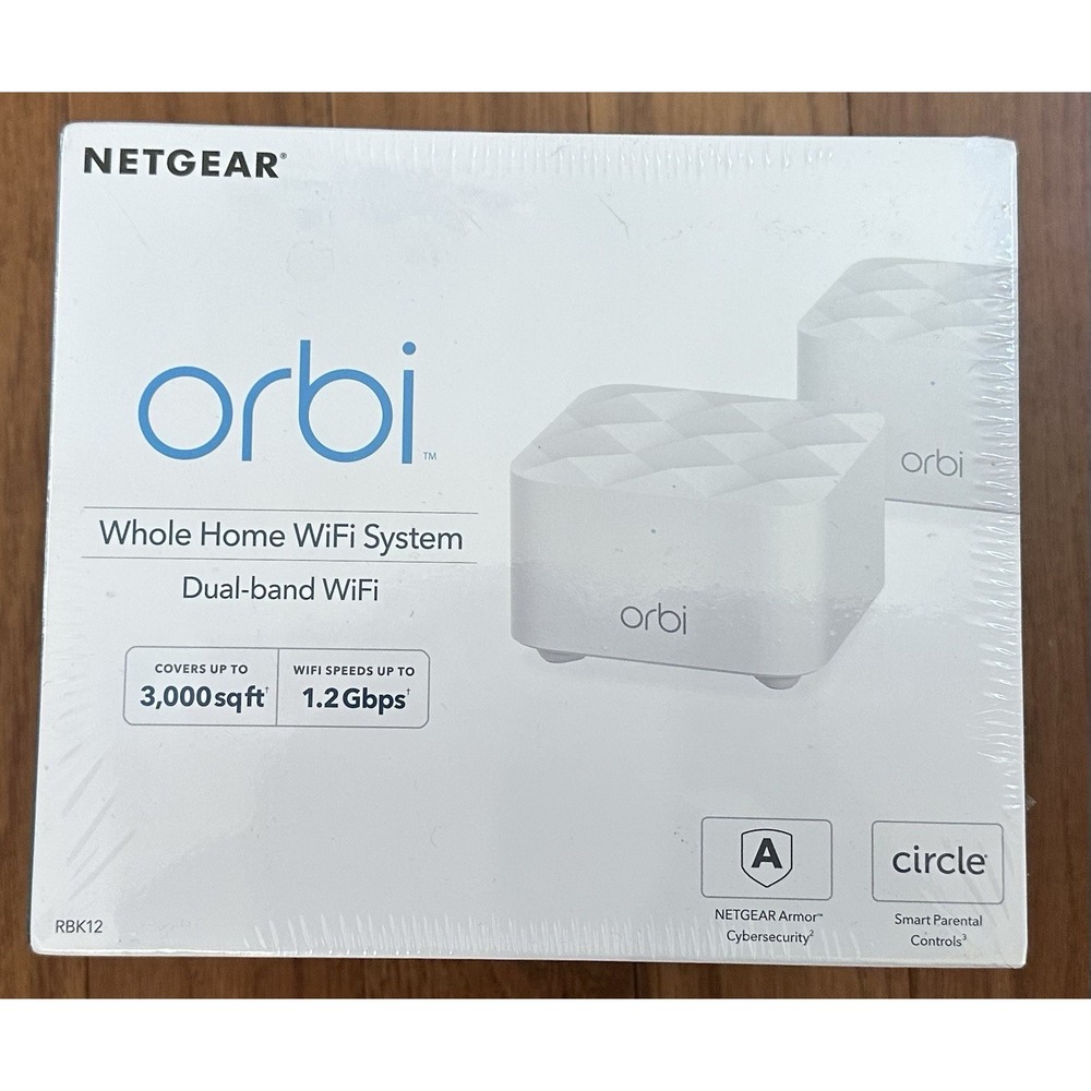 NEW NETGEAR Orbi RBK12 Whole Home Dual Band Mesh Wi-Fi System cover 3000 sq‎ ft